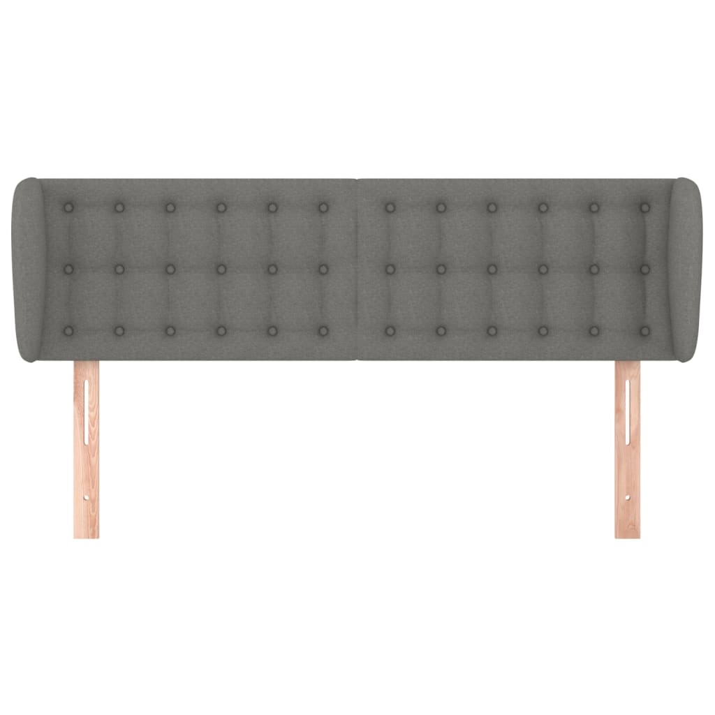 Kopfteil mit Ohren Dunkelgrau 147x23x78/88 cm Stoff